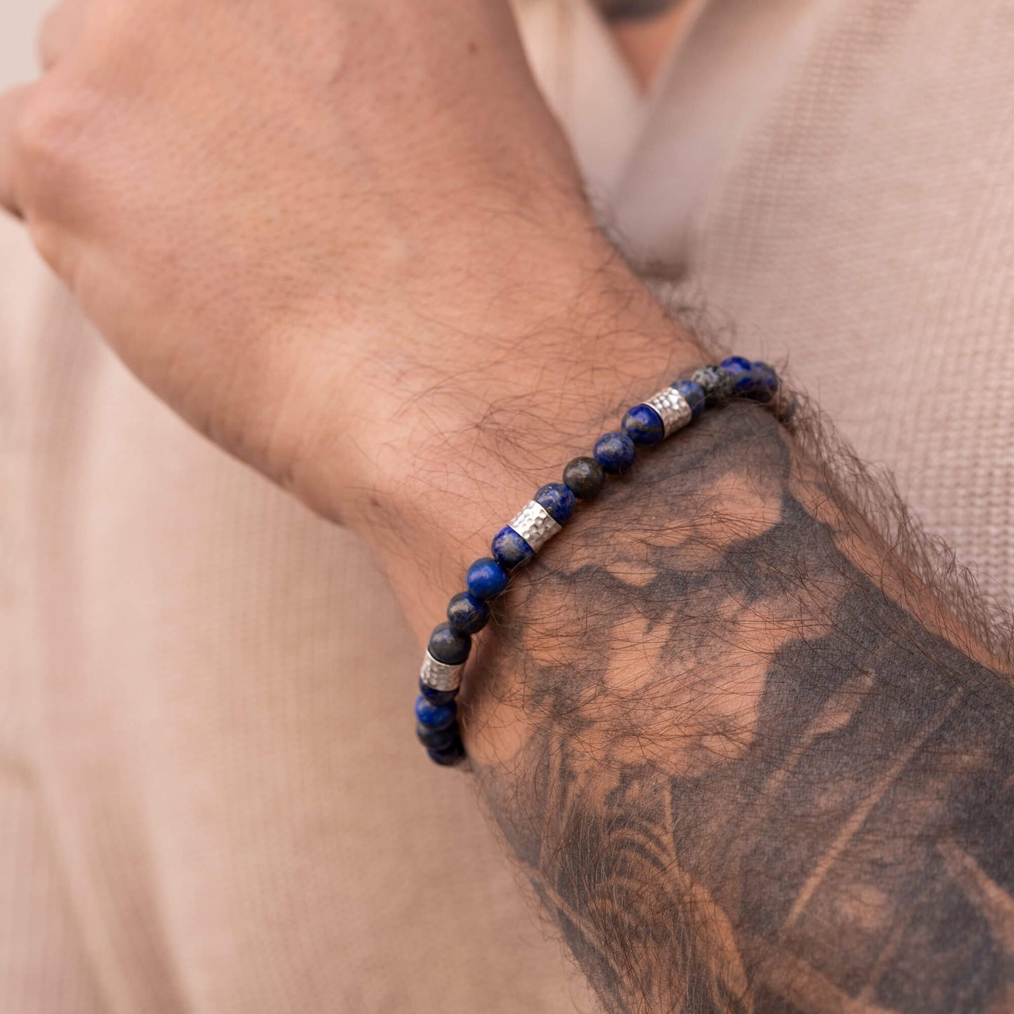 Bransoletka Hammered (Lapis Lazuli, 6mm)