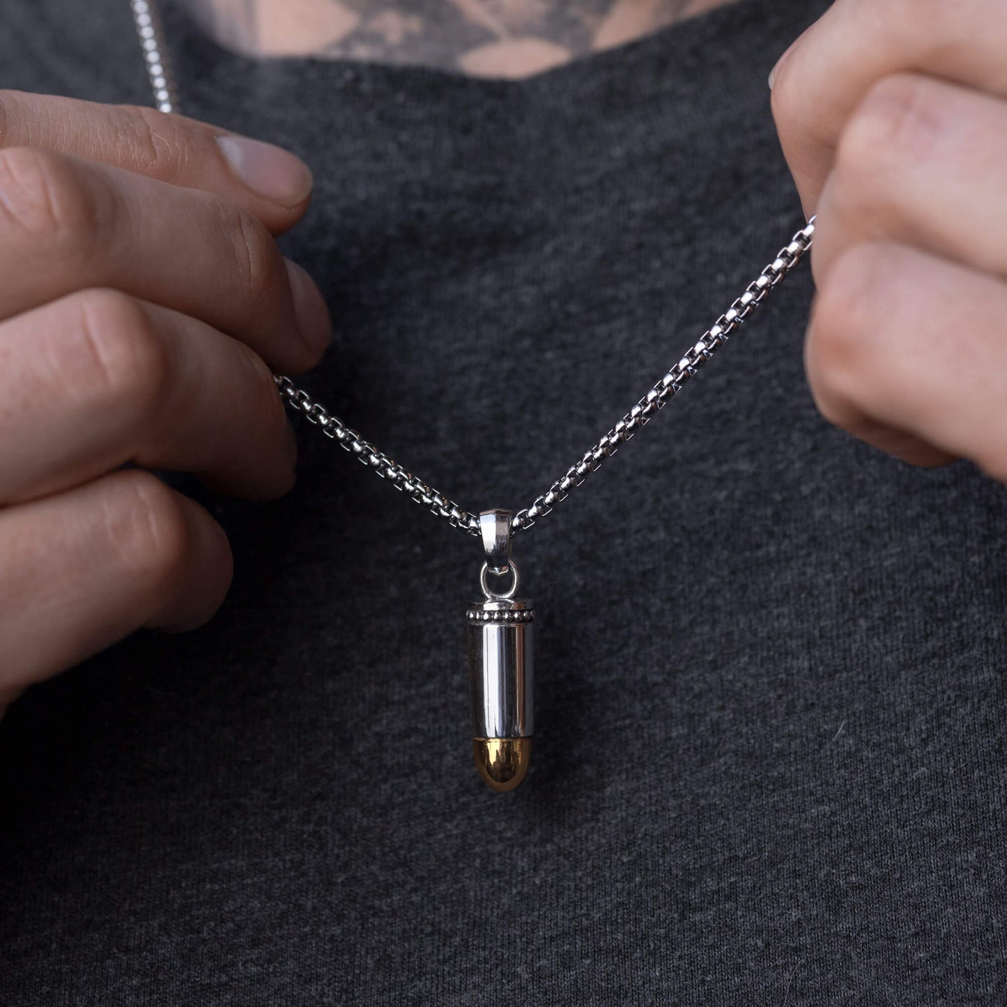 Naszyjnik srebrny "Bullet 9mm"