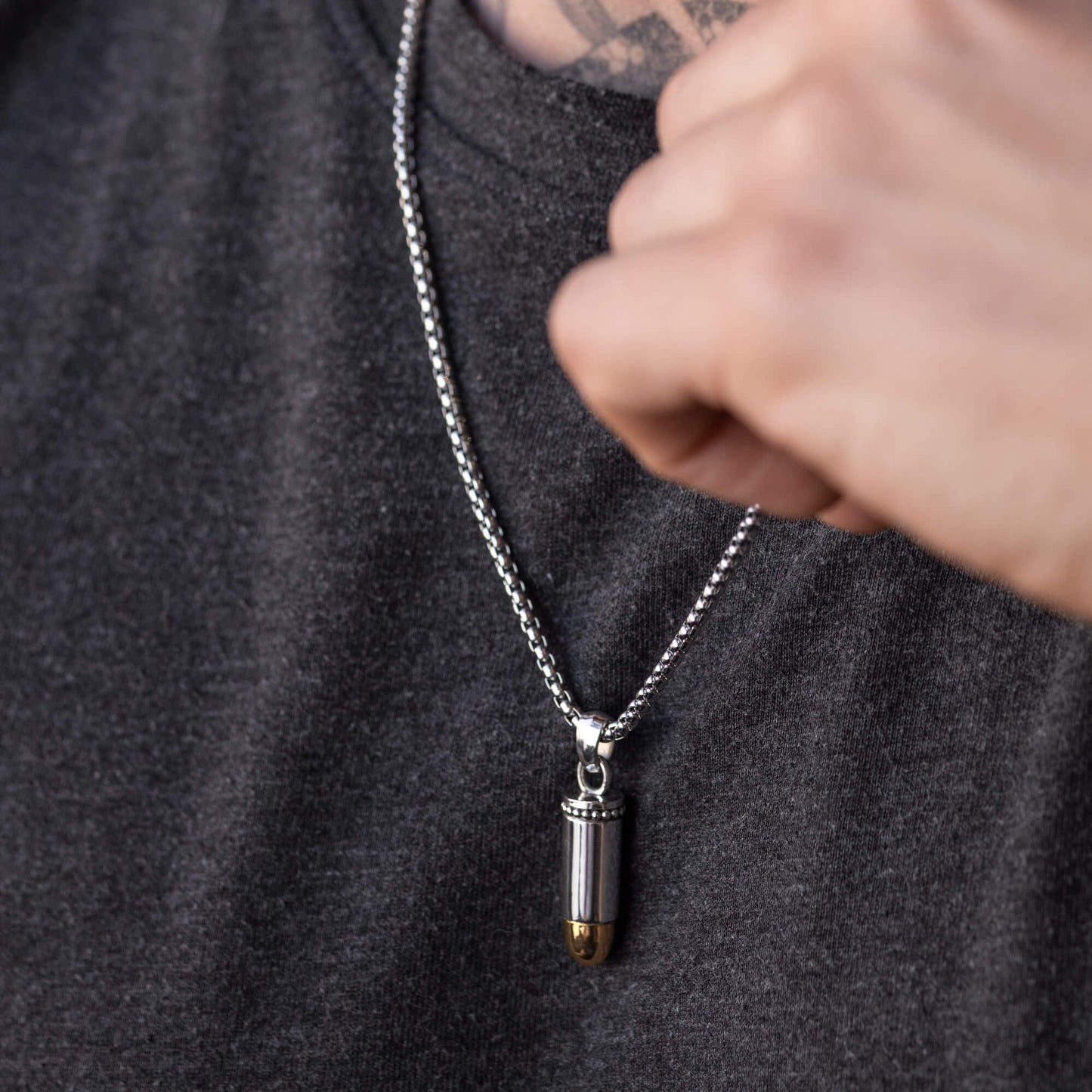 Naszyjnik srebrny "Bullet 9mm"