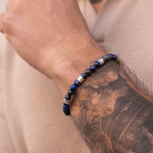Bransoletka Hammered (Lapis Lazuli, 6mm)